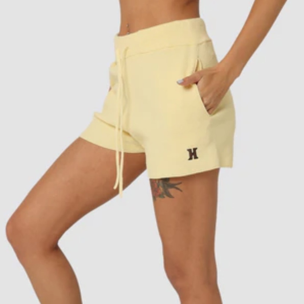 Honor The Gift Women's Jungle Knit Logo Shorts Butter Yellow Blonde Medium Large